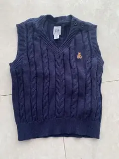baby GAP ネイビー ケーブル編み ベビーベスト 12-18ヶ月