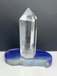 天然石　水晶ミニ六角柱　瑪瑙台座　セット売り　No.1266