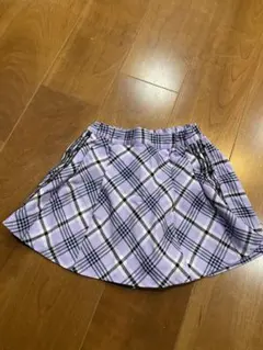 紫色チェック柄 スカート/ショートパンツ 140cm 匿名配送