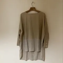 vent blanc リネン プルオーバーブラウス 麻 ベージュ 後ろボタン 