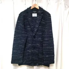 【極美品】BARNEYS NEWYORK 米富繊維 ツイードニットジャケット