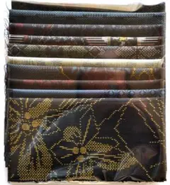 大島紬 零布 十件套 正絹 No13-A 「附贈品」