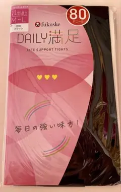 タイツ fukuske DAILY満足 80デニール ブラック M~L