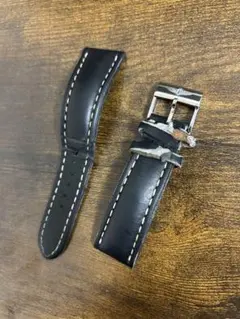 ブライトリング 主にバックル ブラックレザー 時計ベルト 24-20mm