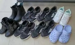 女の子 靴 まとめ売り 8足セット　小学校高学年　adidas　ALGYのサムネイル