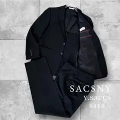 SACSNY Y'SACCS メンズ 黒ストライプスーツ セットアップ 94Y6のサムネイル