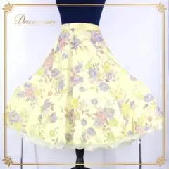 【美品 日本製社交ダンス衣装】スカート レッスンウェア 練習着 Mサイズ 黄色