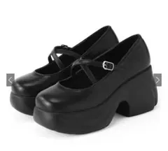 GRL クロスストラップ厚底ローファー[zr1367]