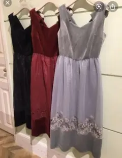 リリーブラウン ベロア 刺繍シースルードレス 0