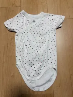 プチバトー　前開きボディスーツ　12m/74cm ハート柄