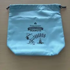 スヌーピー×LOGOSコラボ　　保冷巾着　ランチ袋　水色
