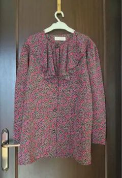 最終値下げ‼️1点物‼️フリル 花柄　シャツブラウス