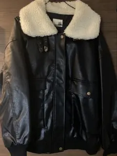 ブラック ボア襟 ジャケット