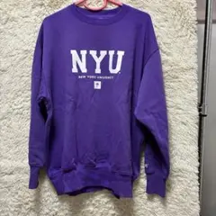 NCAA NYU スウェット トレーナー ロゴ 紫 パープル ビッグロゴ