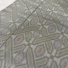 の*ん様 大島紬 単衣仕立て 亀甲模様 着物 正絹 広衿 RK-6719