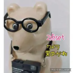ꕤ2点セットꕤ しろくま貯金箱　黒ぶちメガネ　カメラ　匿名配送