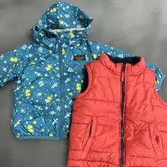 宇宙柄ジャケットと赤いベストのセット 95cm