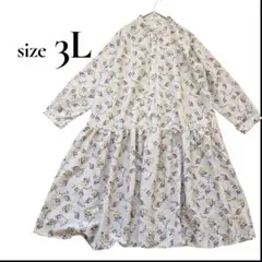美品✨3L ワンピース BI ABBEY DAYS ボタニカル柄