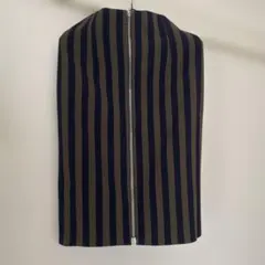 ZARA WOMAN ストライプ タイトスカート カーキ×ネイビー S