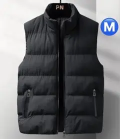 【新品未使用】ゴルフウェア ダウンベスト メンズ 黒色 Mサイズ 防寒 防風