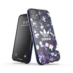 adidas アディダス iPhone11 ケースフローラル ネイビーxパープルのサムネイル