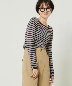 ストライプ長袖ニットのサムネイル