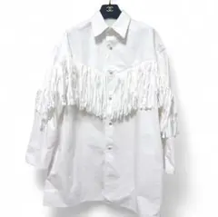 定価¥50,600✨BELPER　FRINGE　SHIRT　WHITE　FREE