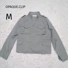 オペークドットクリップ ミリタリー ジャケット カーキ 【Ｍ】 ジップアップ