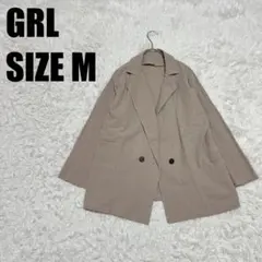 GRL 綿100ベージュ薄手テーラードジャケット M 648