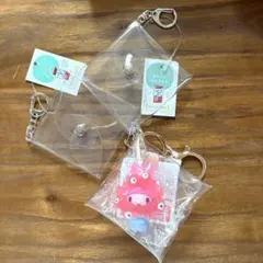 ミャクミャク×サンリオ クリアキーホルダー用 クリアミニポーチ 3個セット