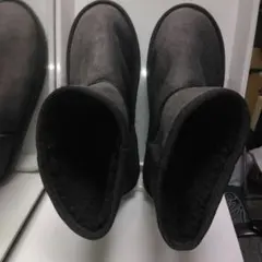 合皮　？　未使用　グレー サイドゴアブーツ ミドルカット合皮