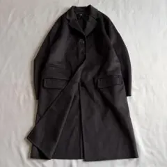 【ユニクロ　＋J】チェスターコート　カシミヤブレンド　ダークグレー　M