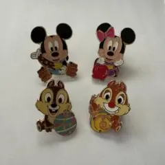 ディズニー キャラクター ピンバッジ ピンバッチ 4個セット