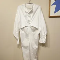 【TODAYFUL】ウエストタックシャツワンピース　バンドカラー