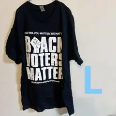 GILDAN 黒色 Tシャツ Lサイズ メッセージプリントのサムネイル