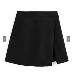 GRL インパン裏地付きラップ風ミニスカート[ai86] Sサイズ ブラック