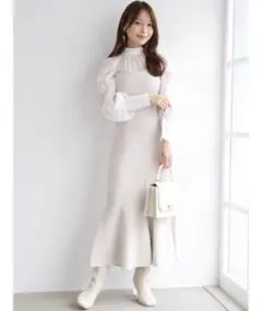 MERCURYDUO バックリボンビスチェニットドッキングワンピース