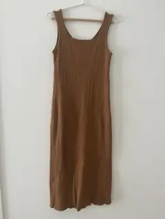 【超美品】GU リブ編みノースリーブロングワンピース　Lサイズ　2way