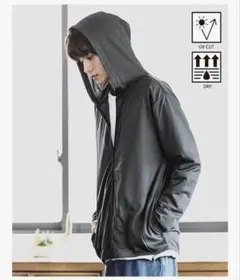 Glimmer ドライジップパーカー 338-AMZ 長袖 グレー M