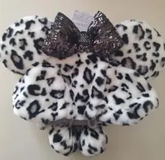 【新品】東京ディズニーランド　ミニー　ファンキャップ　ヒョウ柄　白