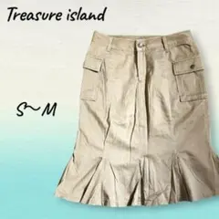 【春夏セール】美品 チノカーゴマーメイドスカート ベージュ M 裏地あり 綿のサムネイル