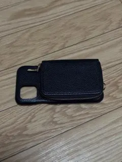 ブラックレザー iPhone11用フリップケース