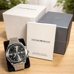 EMPORIO ARMANI クロノグラフ 腕時計 シルバー ブラックのサムネイル