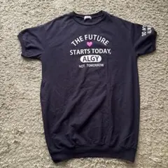 ALGY アルジーロゴプリント Tシャツ ワンピースブラック140（XS）
