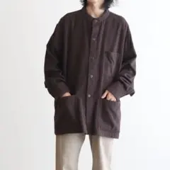 CONFECT 柿渋染め リネングレンチェック ノーカラージャケット サイズ4