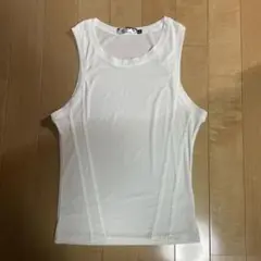 ホワイトリブタンクトップ