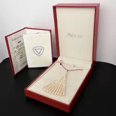 極美品 保証書 アンブローズ ペンダントトップ 湖水パール 750 朱鷺色