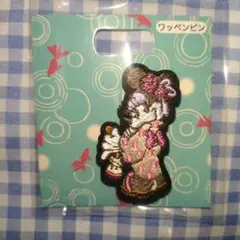 夏祭り ミニーマウス 刺繍ピンバッジ ディズニー