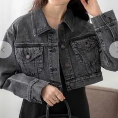 値下げ　WEGO ショートデニムジャケット　Gジャン　ブラック