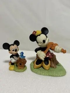 ディズニー　ミッキー　ミニー　置物　陶器